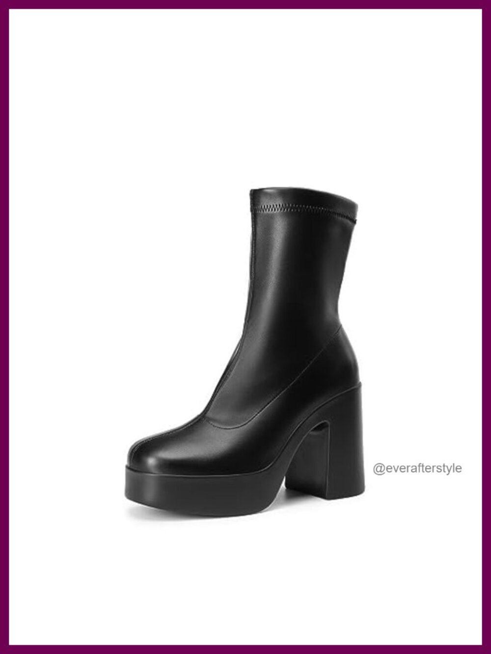 Chunky Platform Ankle Boots for Women PU Y2K Gogo Boots Side Zipper
